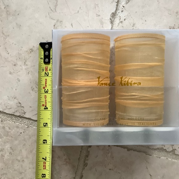 Glass Wrapped in Orange Red Silk Candle Votive - Picture 5 of 5